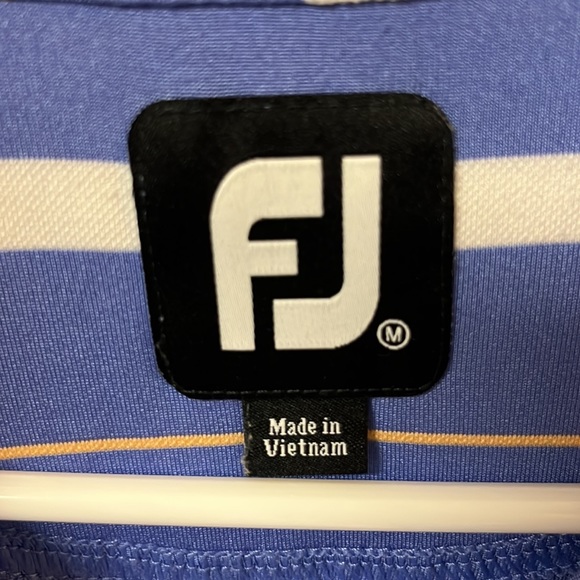 Footjoy Men’s Golf Polo - Blue, Yellow, & White - Sz M - Picture 3 of 3